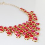 Red Foiled Stone Cascading Necklace